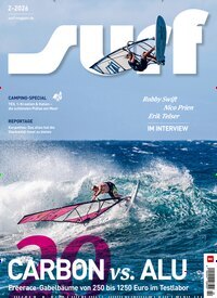 Titelbild der Ausgabe 2/2026 von surf. Diese Zeitschrift und viele weitere Sportmagazine als Abo oder epaper bei United Kiosk online kaufen.