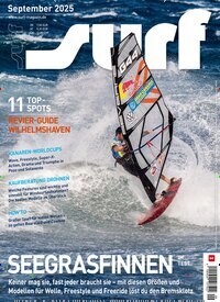 Titelbild der Ausgabe 9/2025 von surf. Diese Zeitschrift und viele weitere Sportmagazine als Abo oder epaper bei United Kiosk online kaufen.