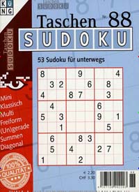 Titelbild der Ausgabe 88/2016 von Taschen-Sudoku. Diese Zeitschrift und viele weitere Groschenromane und Rätselhefte als Abo oder epaper bei United Kiosk online kaufen.