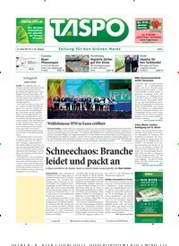 Titelbild der Ausgabe 4/2019 von TASPO. Diese Zeitschrift und viele weitere Naturzeitschriften, Landwirtschaftszeitungen und Umweltmagazine als Abo oder epaper bei United Kiosk online kaufen.