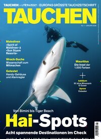 Titelbild der Ausgabe 1/2026 von Tauchen. Diese Zeitschrift und viele weitere Sportmagazine als Abo oder epaper bei United Kiosk online kaufen.