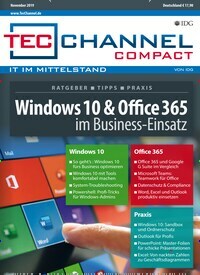 Titelbild der Ausgabe 11/2019 von TecChannel Compact. Diese Zeitschrift und viele weitere Computerzeitschriften, Tabletmagazine und Smartphonemagazine als Abo oder epaper bei United Kiosk online kaufen.