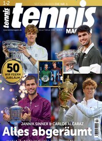 Titelbild der Ausgabe 2/2026 von tennisMAGAZIN. Diese Zeitschrift und viele weitere Sportmagazine als Abo oder epaper bei United Kiosk online kaufen.