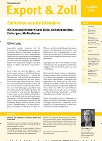 Titelbild der Ausgabe 8/2026 von Themenbrief Export & Zoll. Diese Zeitschrift und viele weitere Jurazeitschriften und Zeitschriften für Verwaltung als Abo oder epaper bei United Kiosk online kaufen.