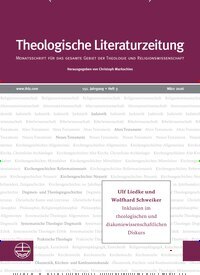 Titelbild der Ausgabe 3/2026 von Theologische Literaturzeitung. Diese Zeitschrift und viele weitere Kunstmagazine und Kulturmagazine als Abo oder epaper bei United Kiosk online kaufen.