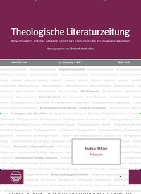 Titelbild der Ausgabe 4/2026 von Theologische Literaturzeitung. Diese Zeitschrift und viele weitere Kunstmagazine und Kulturmagazine als Abo oder epaper bei United Kiosk online kaufen.