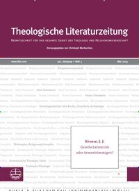 Titelbild der Ausgabe 5/2025 von Theologische Literaturzeitung. Diese Zeitschrift und viele weitere Kunstmagazine und Kulturmagazine als Abo oder epaper bei United Kiosk online kaufen.