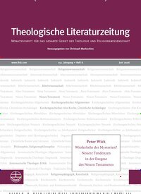 Titelbild der Ausgabe 6/2026 von Theologische Literaturzeitung. Diese Zeitschrift und viele weitere Kunstmagazine und Kulturmagazine als Abo oder epaper bei United Kiosk online kaufen.