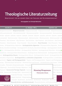 Titelbild der Ausgabe 9/2026 von Theologische Literaturzeitung. Diese Zeitschrift und viele weitere Kunstmagazine und Kulturmagazine als Abo oder epaper bei United Kiosk online kaufen.