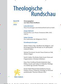 Titelbild der Ausgabe 2/2025 von Theologische Rundschau (ThR). Diese Zeitschrift und viele weitere Kunstmagazine und Kulturmagazine als Abo oder epaper bei United Kiosk online kaufen.