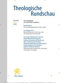 Titelbild der Ausgabe 4/2025 von Theologische Rundschau (ThR). Diese Zeitschrift und viele weitere Kunstmagazine und Kulturmagazine als Abo oder epaper bei United Kiosk online kaufen.