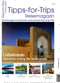 Titelbild der Ausgabe 9/2019 von Tipps-for-Trips. Diese Zeitschrift und viele weitere Reisemagazine, Freizeitmagazine und Wissensmagazine als Abo oder epaper bei United Kiosk online kaufen.