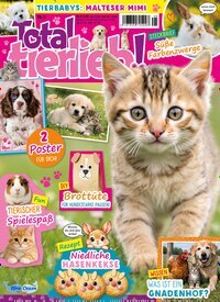Titelbild der Ausgabe 5/2026 von Total tierlieb!. Diese Zeitschrift und viele weitere Jugendzeitschriften und Kinderzeitschriften als Abo oder epaper bei United Kiosk online kaufen.