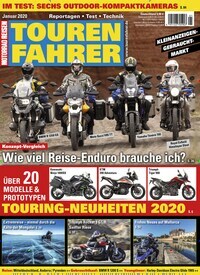 Titelbild der Ausgabe 1/2020 von Tourenfahrer - Motorrad Reisen. Diese Zeitschrift und viele weitere Automagazine und Motorradzeitschriften als Abo oder epaper bei United Kiosk online kaufen.