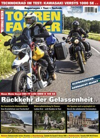 Titelbild der Ausgabe 8/2019 von Tourenfahrer - Motorrad Reisen. Diese Zeitschrift und viele weitere Automagazine und Motorradzeitschriften als Abo oder epaper bei United Kiosk online kaufen.
