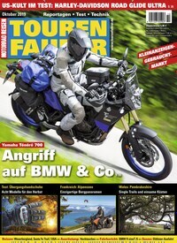 Titelbild der Ausgabe 10/2019 von Tourenfahrer - Motorrad Reisen. Diese Zeitschrift und viele weitere Automagazine und Motorradzeitschriften als Abo oder epaper bei United Kiosk online kaufen.