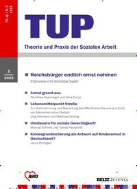 Titelbild der Ausgabe 2/2023 von TUP Theorie und Praxis der Sozialen Arbeit. Diese Zeitschrift und viele weitere Zeitschriften für Pädagogik als Abo oder epaper bei United Kiosk online kaufen.