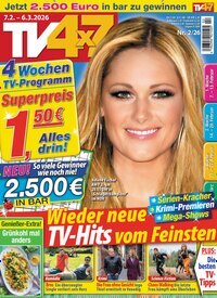 Titelbild der Ausgabe 2/2026 von TV 4x7. Diese Zeitschrift und viele weitere Programmzeitschriften als Abo oder epaper bei United Kiosk online kaufen.