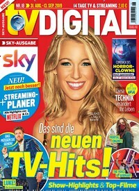 Titelbild der Ausgabe 18/2019 von TV Digital Sky Kabel Ausgabe. Diese Zeitschrift und viele weitere Programmzeitschriften als Abo oder epaper bei United Kiosk online kaufen.