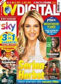 Titelbild der Ausgabe 20/2023 von TV Digital Sky Kabel Ausgabe. Diese Zeitschrift und viele weitere Programmzeitschriften als Abo oder epaper bei United Kiosk online kaufen.