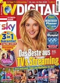 Titelbild der Ausgabe 2/2026 von TV Digital Sky Österreich. Diese Zeitschrift und viele weitere Programmzeitschriften als Abo oder epaper bei United Kiosk online kaufen.