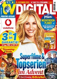Titelbild der Ausgabe 25/2023 von TV Digital Vodafone. Diese Zeitschrift und viele weitere Programmzeitschriften als Abo oder epaper bei United Kiosk online kaufen.