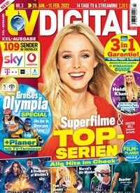 Titelbild der Ausgabe 3/2022 von TV Digital XXL-Ausgabe. Diese Zeitschrift und viele weitere Programmzeitschriften als Abo oder epaper bei United Kiosk online kaufen.