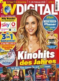 Titelbild der Ausgabe 3/2026 von TV Digital XXL-Ausgabe. Diese Zeitschrift und viele weitere Programmzeitschriften als Abo oder epaper bei United Kiosk online kaufen.