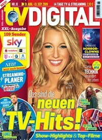 Titelbild der Ausgabe 18/2019 von TV Digital XXL-Ausgabe. Diese Zeitschrift und viele weitere Programmzeitschriften als Abo oder epaper bei United Kiosk online kaufen.