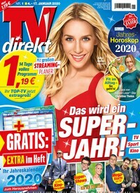 Titelbild der Ausgabe 1/2020 von TV direkt. Diese Zeitschrift und viele weitere Programmzeitschriften als Abo oder epaper bei United Kiosk online kaufen.