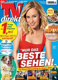 Titelbild der Ausgabe 22/2019 von TV direkt. Diese Zeitschrift und viele weitere Programmzeitschriften als Abo oder epaper bei United Kiosk online kaufen.