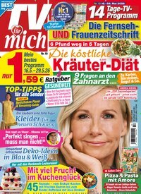 Titelbild der Ausgabe 10/2026 von TV für mich. Diese Zeitschrift und viele weitere Programmzeitschriften als Abo oder epaper bei United Kiosk online kaufen.