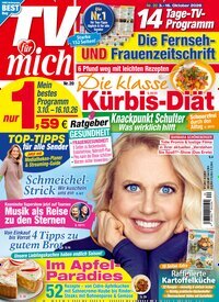 Titelbild der Ausgabe 20/2026 von TV für mich. Diese Zeitschrift und viele weitere Programmzeitschriften als Abo oder epaper bei United Kiosk online kaufen.