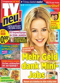 Titelbild der Ausgabe 9/2020 von TV neu. Diese Zeitschrift und viele weitere Programmzeitschriften als Abo oder epaper bei United Kiosk online kaufen.