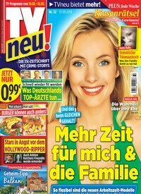 Titelbild der Ausgabe 32/2019 von TV neu. Diese Zeitschrift und viele weitere Programmzeitschriften als Abo oder epaper bei United Kiosk online kaufen.