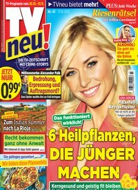 Titelbild der Ausgabe 43/2019 von TV neu. Diese Zeitschrift und viele weitere Programmzeitschriften als Abo oder epaper bei United Kiosk online kaufen.