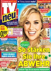 Titelbild der Ausgabe 48/2019 von TV neu. Diese Zeitschrift und viele weitere Programmzeitschriften als Abo oder epaper bei United Kiosk online kaufen.
