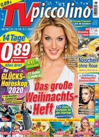 Titelbild der Ausgabe 26/2019 von TVpiccolino. Diese Zeitschrift und viele weitere Programmzeitschriften als Abo oder epaper bei United Kiosk online kaufen.