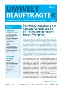 Titelbild der Ausgabe 4/2026 von UmweltbeauftragteR. Diese Zeitschrift und viele weitere Naturzeitschriften, Landwirtschaftszeitungen und Umweltmagazine als Abo oder epaper bei United Kiosk online kaufen.