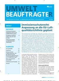 Titelbild der Ausgabe 7/2026 von UmweltbeauftragteR. Diese Zeitschrift und viele weitere Naturzeitschriften, Landwirtschaftszeitungen und Umweltmagazine als Abo oder epaper bei United Kiosk online kaufen.