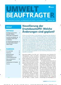 Titelbild der Ausgabe 9/2026 von UmweltbeauftragteR. Diese Zeitschrift und viele weitere Naturzeitschriften, Landwirtschaftszeitungen und Umweltmagazine als Abo oder epaper bei United Kiosk online kaufen.