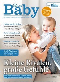 Titelbild der Ausgabe 2/2025 von Unser Baby. Diese Zeitschrift und viele weitere Elternzeitschriften und Tierzeitschriften als Abo oder epaper bei United Kiosk online kaufen.