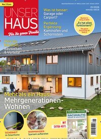 Titelbild der Ausgabe 1/2026 von Unser Haus. Diese Zeitschrift und viele weitere Gartenzeitschriften und Wohnzeitschriften als Abo oder epaper bei United Kiosk online kaufen.