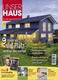 Titelbild der Ausgabe 11/2019 von Unser Haus. Diese Zeitschrift und viele weitere Gartenzeitschriften und Wohnzeitschriften als Abo oder epaper bei United Kiosk online kaufen.