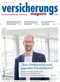 Titelbild der Ausgabe 9/2026 von Versicherungsmagazin. Diese Zeitschrift und viele weitere Businessmagazine als Abo oder epaper bei United Kiosk online kaufen.