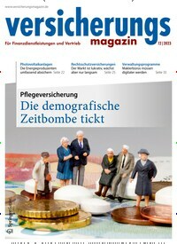 Titelbild der Ausgabe 12/2023 von Versicherungsmagazin. Diese Zeitschrift und viele weitere Businessmagazine als Abo oder epaper bei United Kiosk online kaufen.