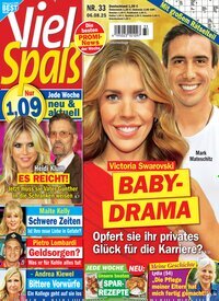 Titelbild der Ausgabe 33/2025 von Viel Spaß. Diese Zeitschrift und viele weitere Frauenzeitschriften als Abo oder epaper bei United Kiosk online kaufen.