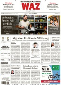 Titelbild der Ausgabe 224/2023 von WAZ Westdeutsche Allgemeine Zeitung. Diese Zeitschrift und viele weitere Zeitungsabos als Abo oder epaper bei United Kiosk online kaufen.