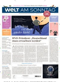 Titelbild der Ausgabe 12/2025 von Welt am Sonntag Gesamt Frühausgabe. Diese Zeitschrift und viele weitere Zeitungsabos als Abo oder epaper bei United Kiosk online kaufen.