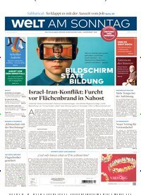 Titelbild der Ausgabe 24/2025 von Welt am Sonntag Gesamt Frühausgabe. Diese Zeitschrift und viele weitere Zeitungsabos als Abo oder epaper bei United Kiosk online kaufen.
